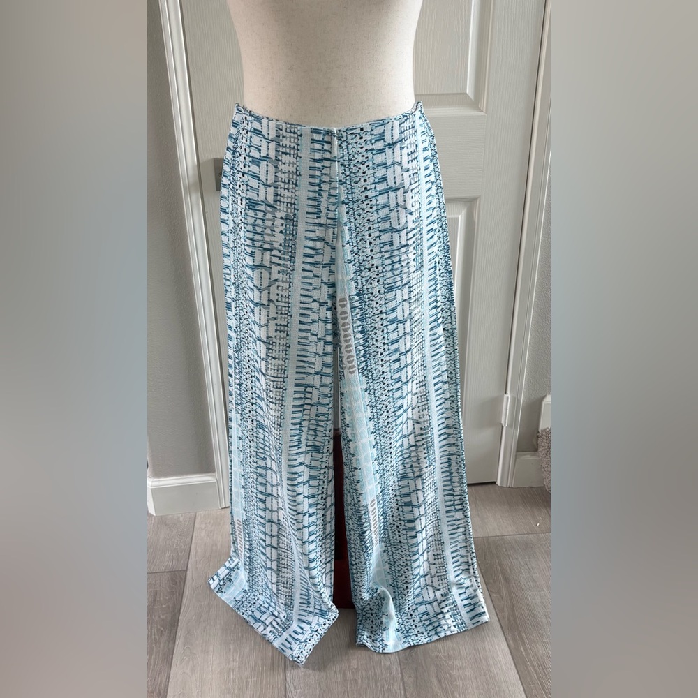 Tyler Boe | Blue, White, Grey Wide-leg Pants | size 8 | Very Good Condition